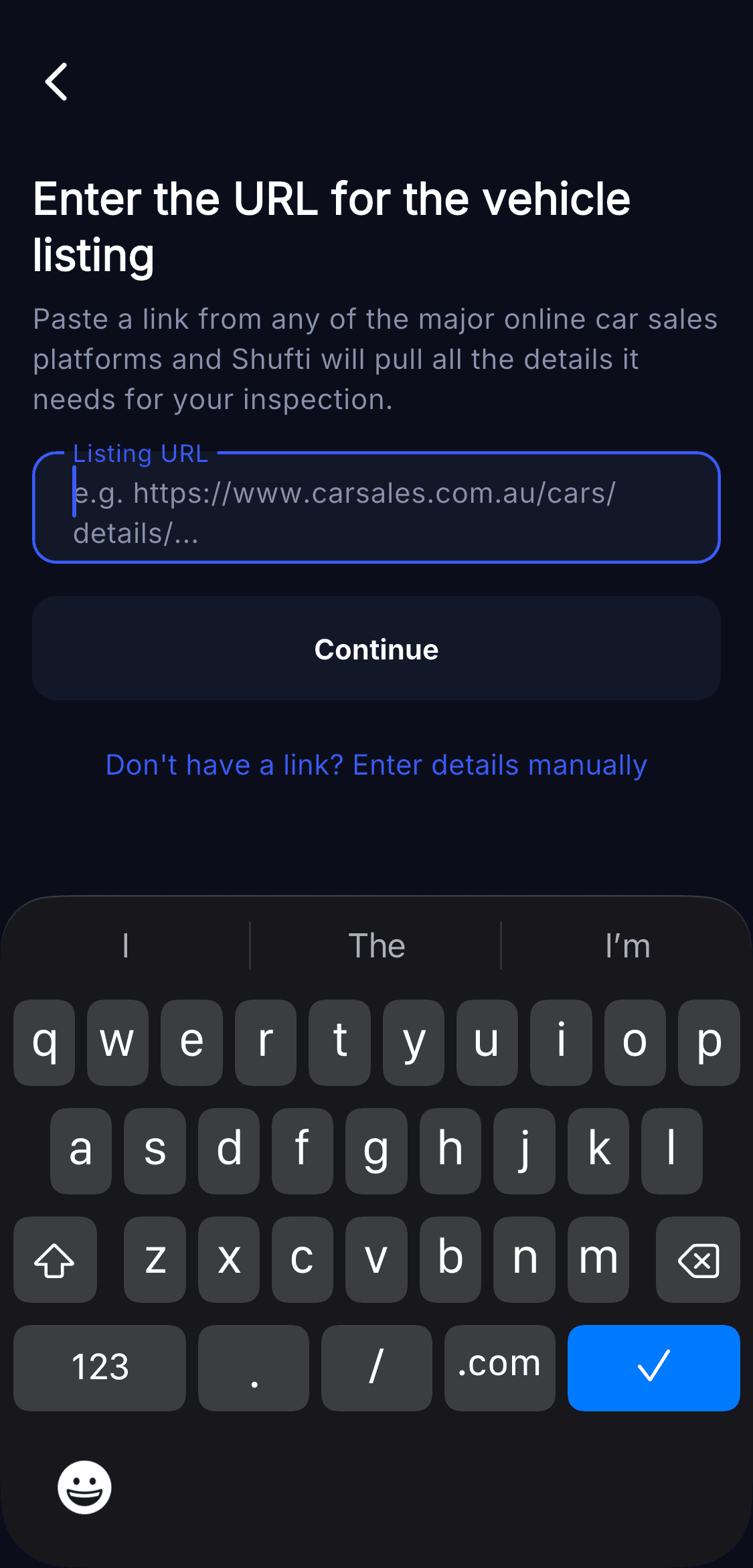 Start from the listing